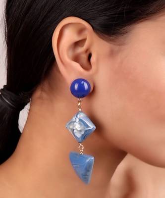 Shaded Blue Statement Earrings 1