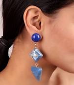 Shaded Blue Statement Earrings