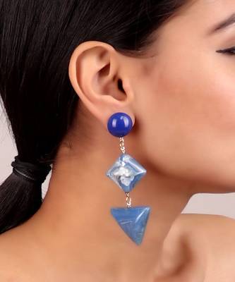 Shaded Blue Statement Earrings 2