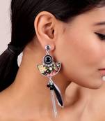 Feather Earrings in Oxidized Silver