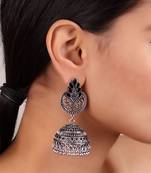 Statement Jhumkis in Oxidized Silver