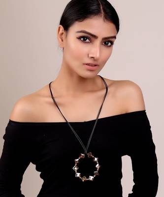 Crystal Circular Pendant Necklace 1
