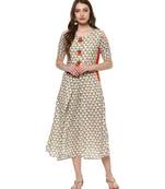 beige printed cotton stitched kurti