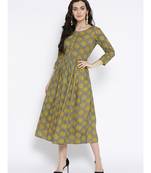 grey printed rayon stitched kurti