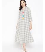 off white printed cotton stitched kurti
