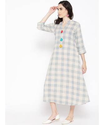 off white printed cotton stitched kurti 2