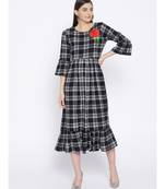 black embroidered rayon stitched kurti