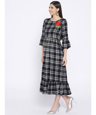 black embroidered rayon stitched kurti 3