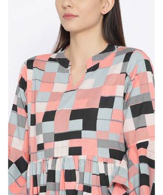 multicolor printed cotton stitched kurti 2