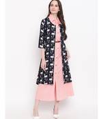blue printed rayon stitched kurti