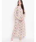 white printed cotton stitched kurti