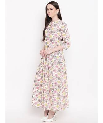 white printed cotton stitched kurti 3