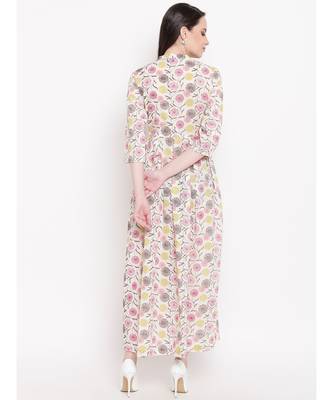white printed cotton stitched kurti 5