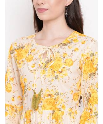 white printed cotton stitched kurti 2