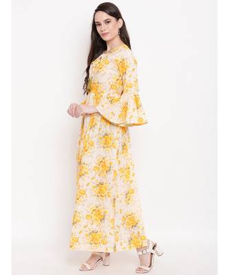 white printed cotton stitched kurti 3