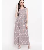 grey printed rayon stitched kurti