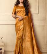 Mustard Woven Art Silk Saree With Blouse