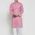 Pink Plain Blended Cotton Kurta Pajama