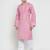 Pink Plain Blended Cotton Kurta Pajama