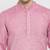 Pink Plain Blended Cotton Kurta Pajama