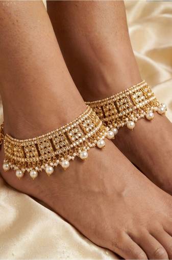 Bridal Kundan Anklets For Women 