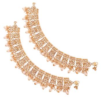 Bridal Kundan Anklets For Women A022W 1