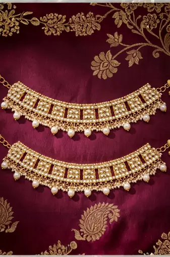 Bridal Kundan Anklets For Women 