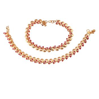 Traditional Kundan Anklets For Women A024R 1