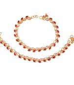 Gold Plated Traditional Kundan Anklets For Women A027M