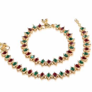 Traditional Kundan Anklets Payal For Girls & Women (A029Mg) 1