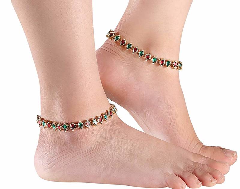 Traditional Kundan Anklets Payal For Girls & Women (A029Mg)