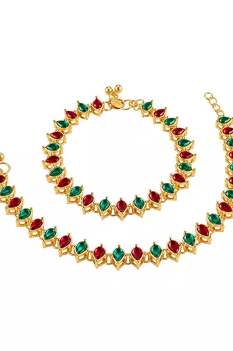 Traditional Kundan Anklets Payal For Girls & Women (A029Mg)