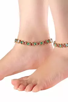 Traditional Kundan Anklets Payal For Girls & Women (A029Mg)