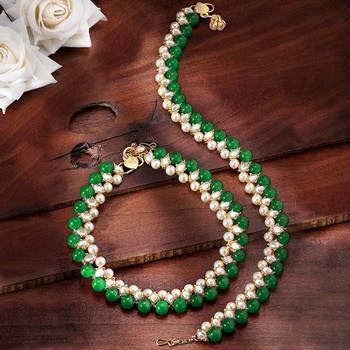 Traditional Kundan Pearl Anklets Payal For Girls & Women (A030G) 1