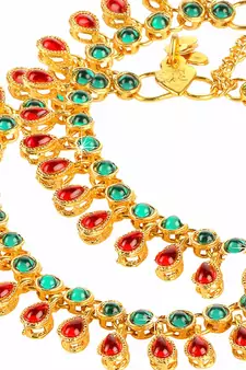 Traditional Gold Plated Kundan Anklets Payal For Girls & Women (A031Mg)