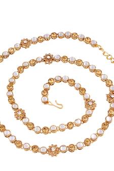 Traditional Gold Plated Kundan & Stone Studded Kamarband For Women B017