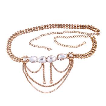 Traditional Gold Plated Stone Studded Kamarband For Women  1