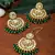Gold Plated Traditional Kundan Pearl Earrings & Maang Tikka For Women 