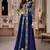 Blue Embroidered Georgette Semi Stitched Salwar With Dupatta