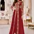 Red Embroidered Georgette Semi Stitched Salwar With Dupatta