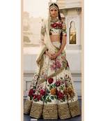 Multicolor Printed Art Silk Unstitched Lehenga Choli