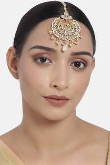Traditional Kundan & Pearl Maang Tikka For Women (T1085W)
