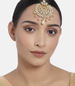 Traditional Kundan & Pearl Maang Tikka For Women 