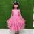 pink colour silk & net with hand work kids frock