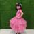 pink colour silk & net with hand work kids frock