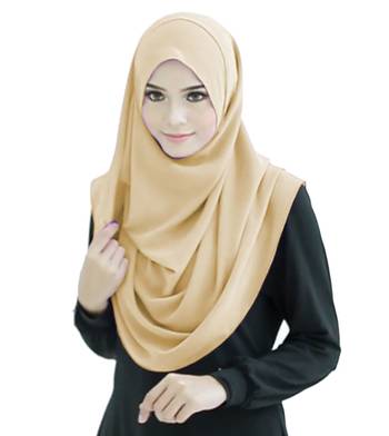 Justkartit Caramel Beige Color Fully Stitched Ready To Wear Instant Hijab Scarf For Women 4