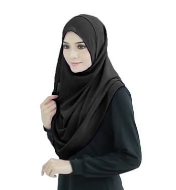Justkartit Black Color Soft Stitched Instant Ready To Wear Hijab Scarf Stoles For Women 3