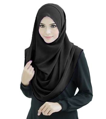Justkartit Black Color Soft Stitched Instant Ready To Wear Hijab Scarf Stoles For Women 5