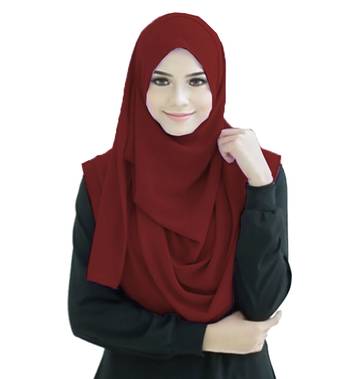 Justkartit Maroon Color Stitched Chiffon Lycra Ready To Wear Instant Hijab Scarf For Women 2