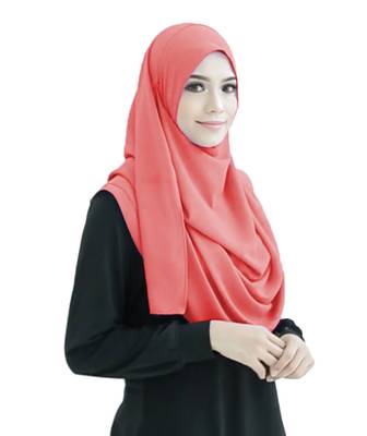 Justkartit Peach Color Fully Stitched Ready To Wear Instant Scarf Hijab For Women 3